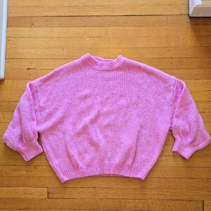 Sincerely Jules, Oversized Crewneck Sweater, Hot Pink, EUC, Women's M
